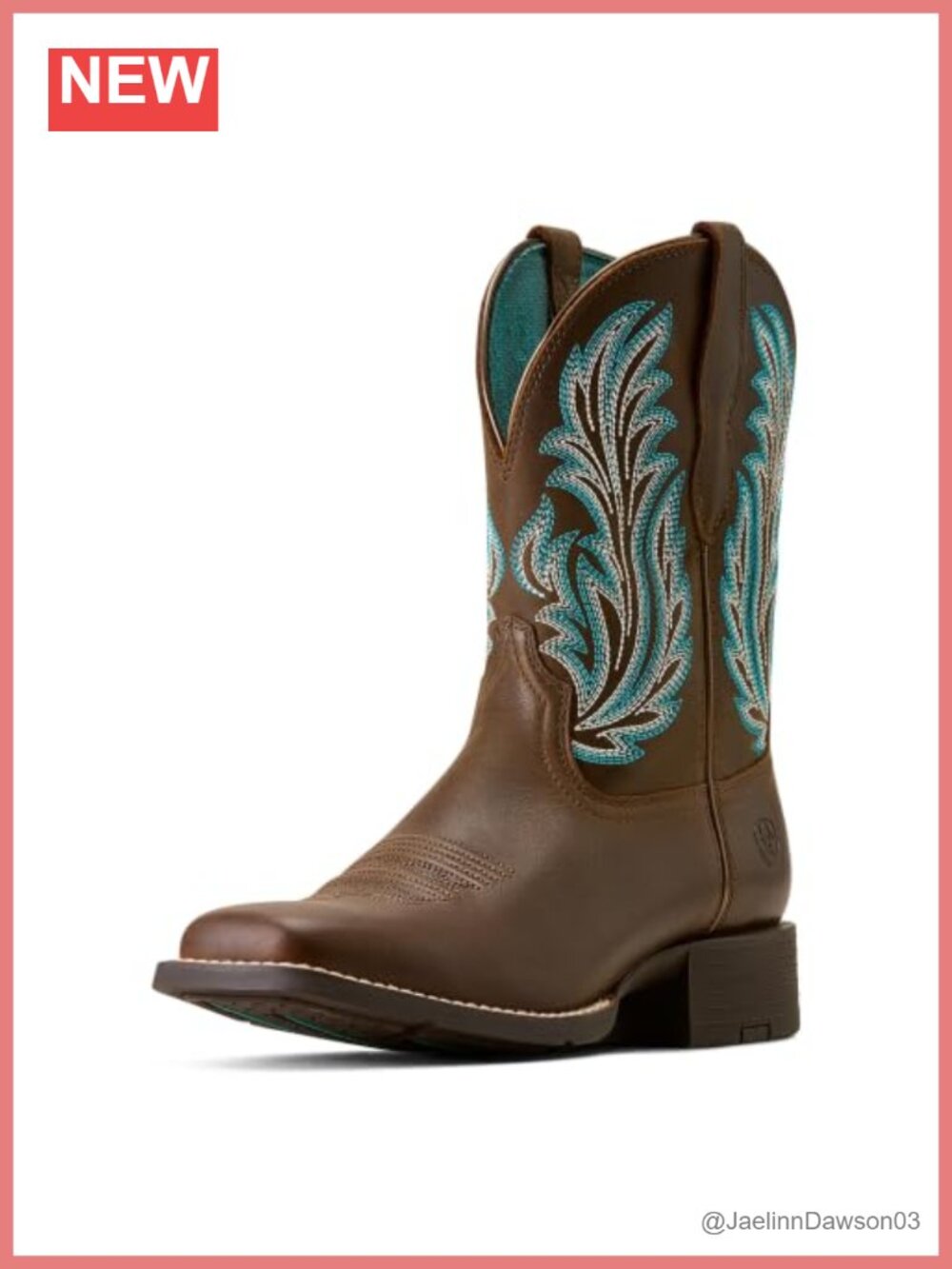 Ariat Women's Round Up Filly Western Boots Square Toe Pull-On Leather Ankle